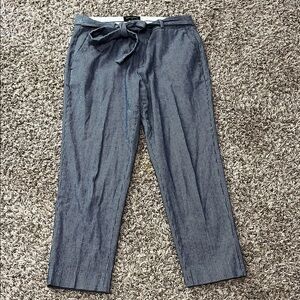 Banana Republic Factory Avery Herringbone Tie Waist Tailored Ankle Pant Sz 10